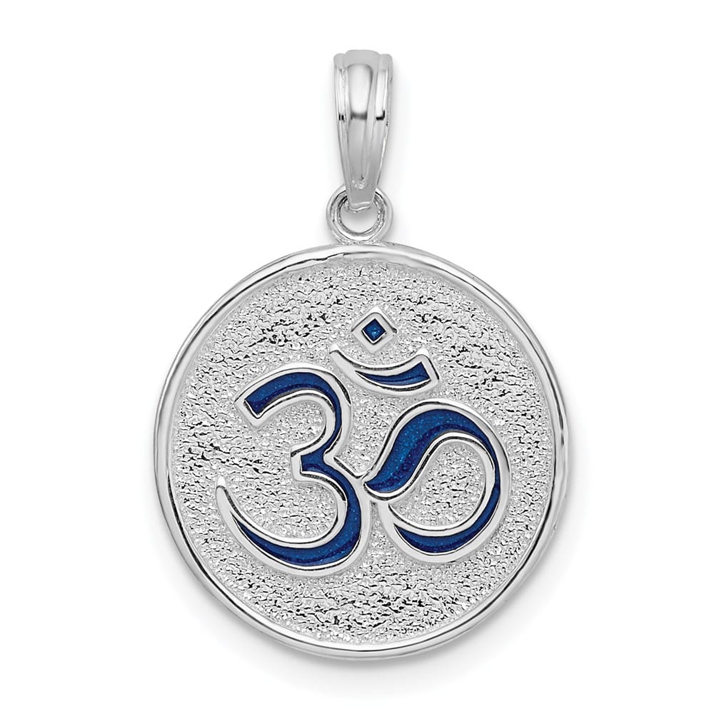 Lovely Rita's Pendants & Charms Sterling Silver Reversible Enameled Om Lotus Pendant