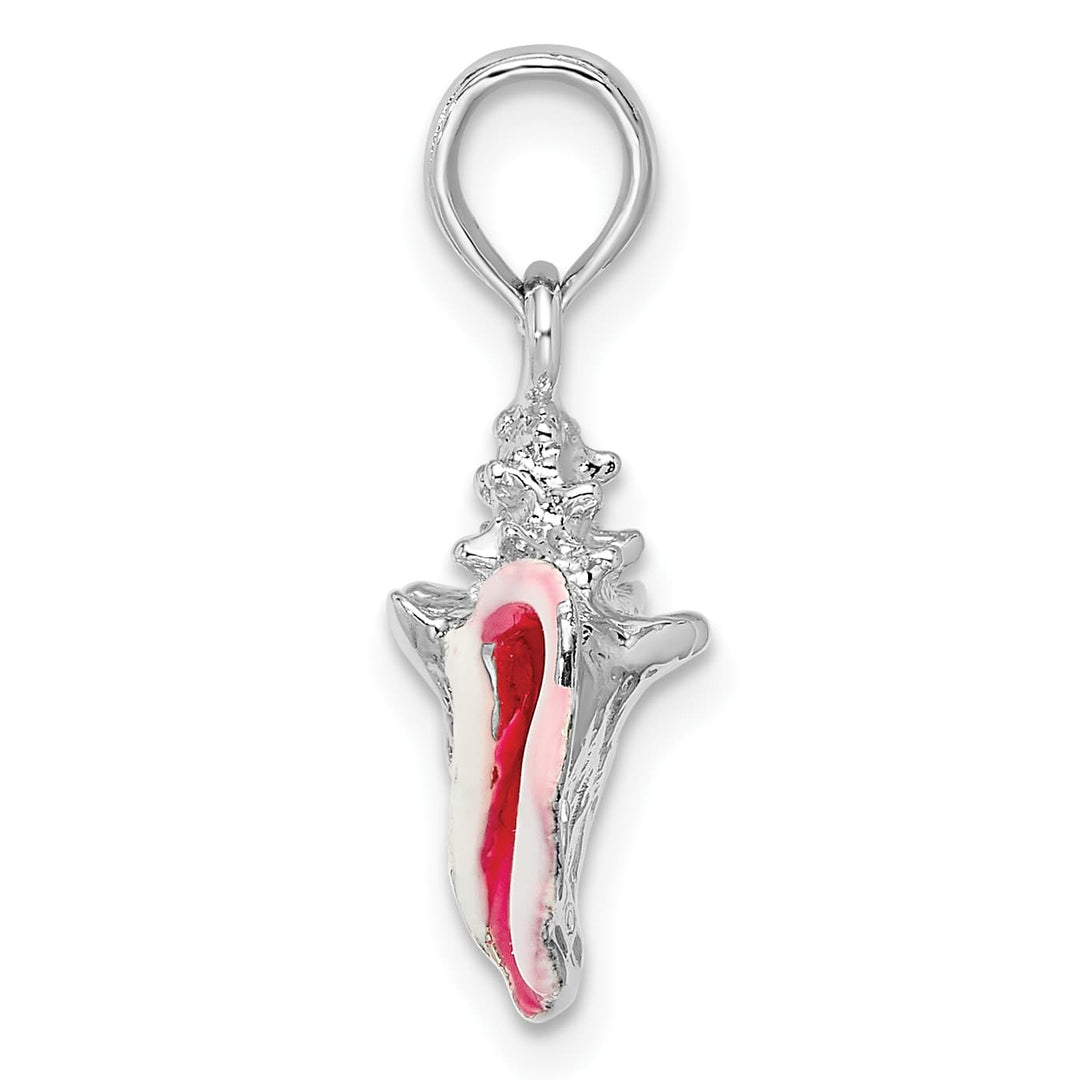 Sterling Silver Enameled Small Conch Shell Pendant
