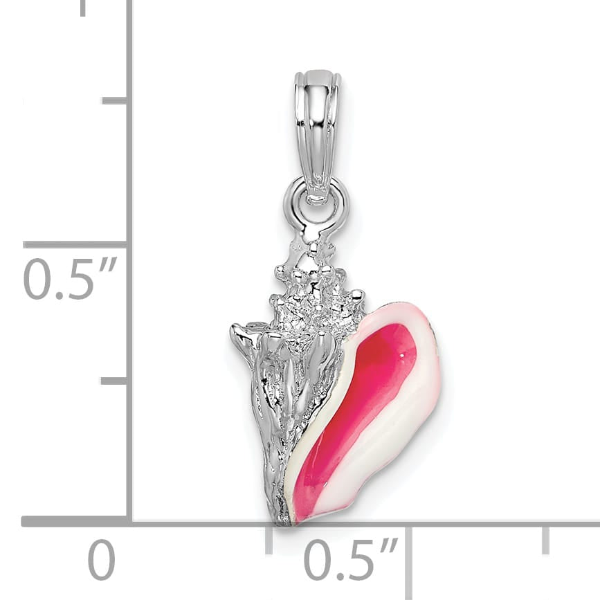 Sterling Silver Enameled Small Conch Shell Pendant