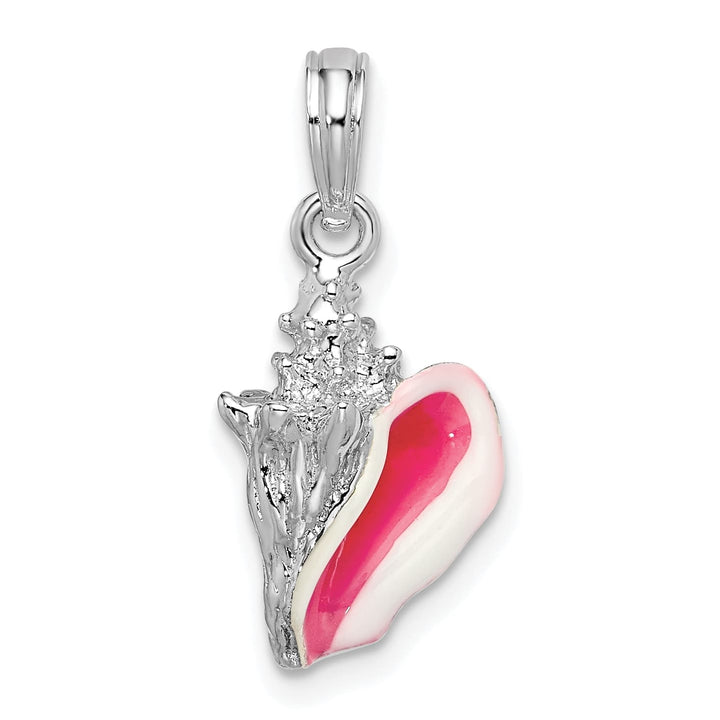 Sterling Silver Enameled Small Conch Shell Pendant