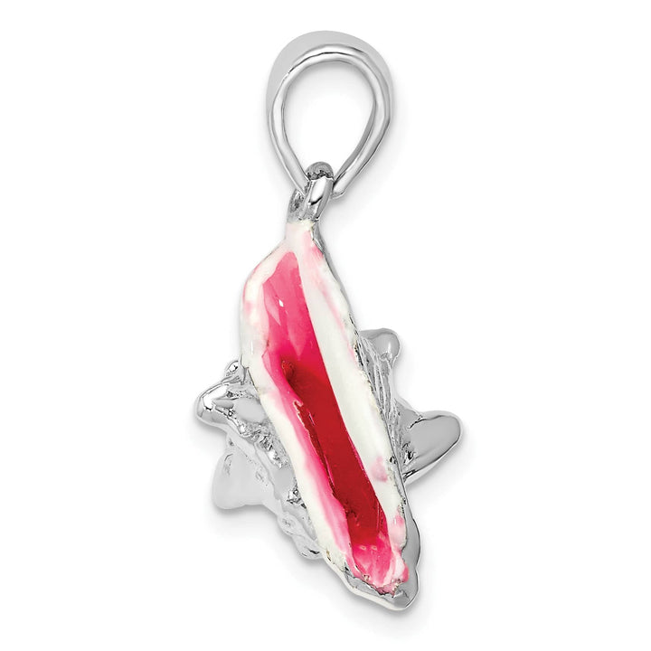 Sterling Silver Enameled Medium Conch Shell Pendant