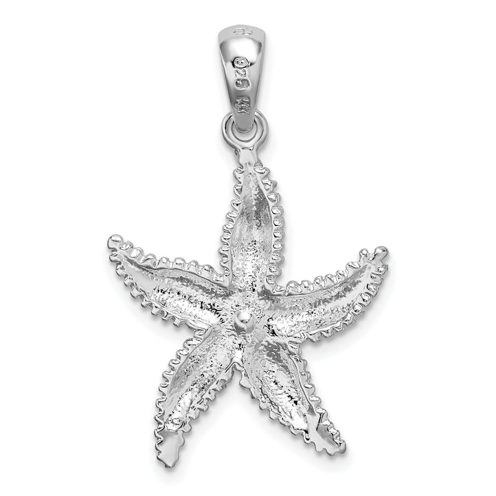 Sterling Silver Starfish with 14k Accent Pendant
