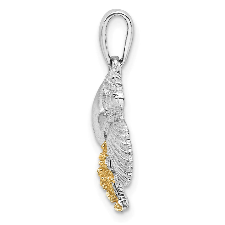 Sterling Silver Shells with 14k Starfish Pendant