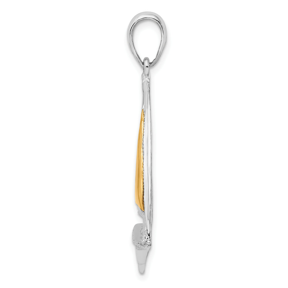 Sterling Silver Sailboat with 14k Sail Pendant
