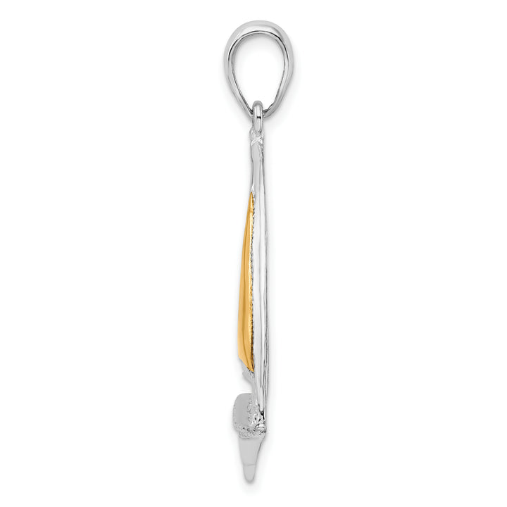 Sterling Silver Sailboat with 14k Sail Pendant