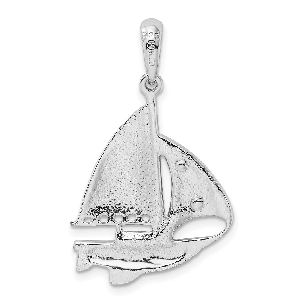Sterling Silver Sailboat with 14k Sail Pendant
