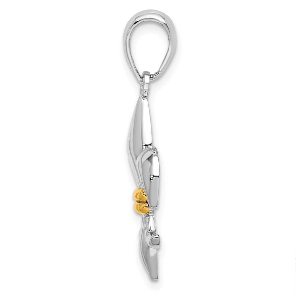 Lovely Rita's Pendants & Charms Sterling Silver Polished Fleur de Lis with 14k Accent Pendant