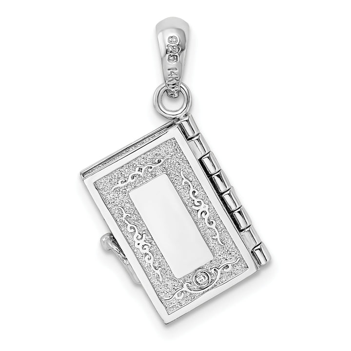 Sterling Silver Polished 3D Lord's Prayer Holy Bible Pendant