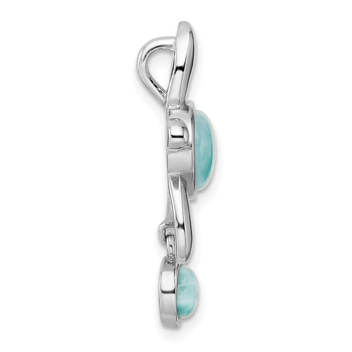 Sterling Silver Larimar Turtle Chain Slide