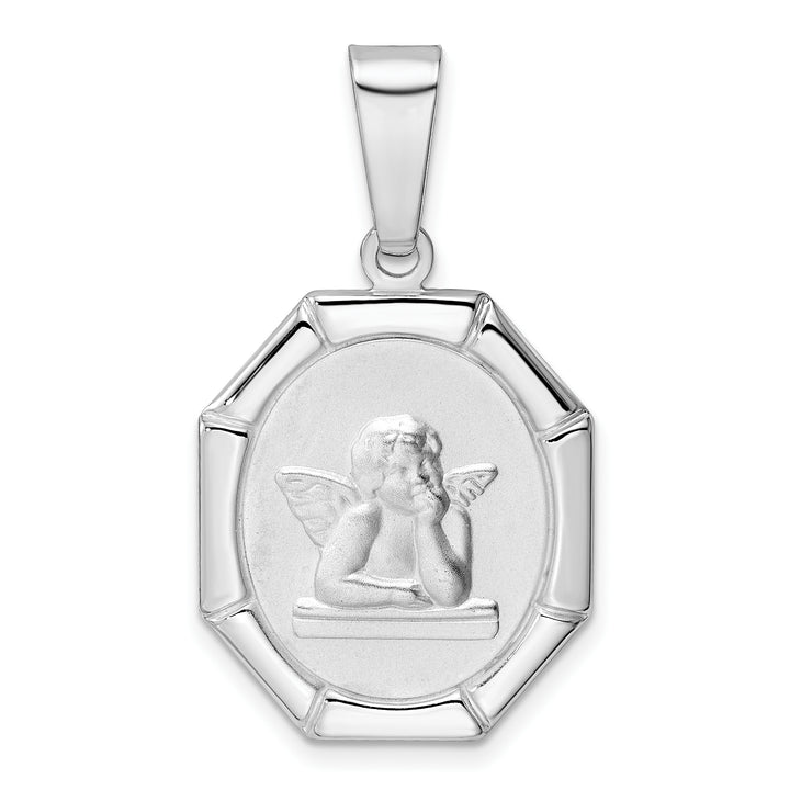 Sterling Silver Satin Raphael Angel Pendant