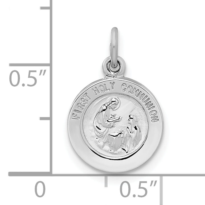 Sterling Silver Polished Solid 1st Holy Communion Pendant