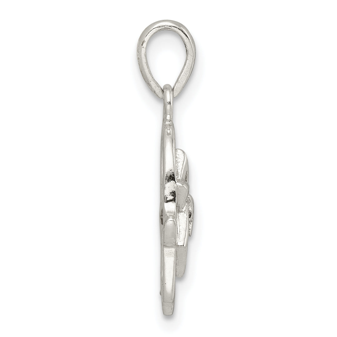 Sterling Silver Polished Chai in Star of David Hamsa Pendant