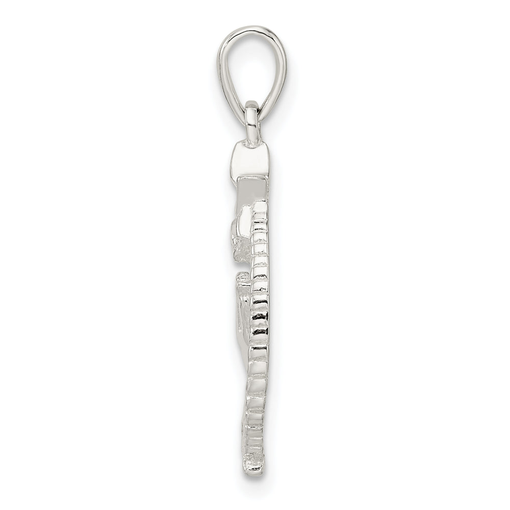 Sterling Silver Polished Star of David with Praying Hands Pendant