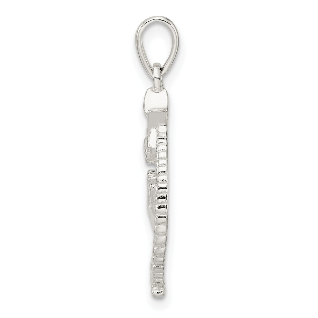 Sterling Silver Polished Star of David with Praying Hands Pendant
