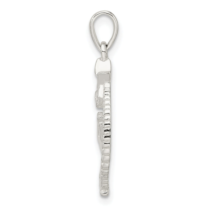 Sterling Silver Polished Star of David with Praying Hands Pendant