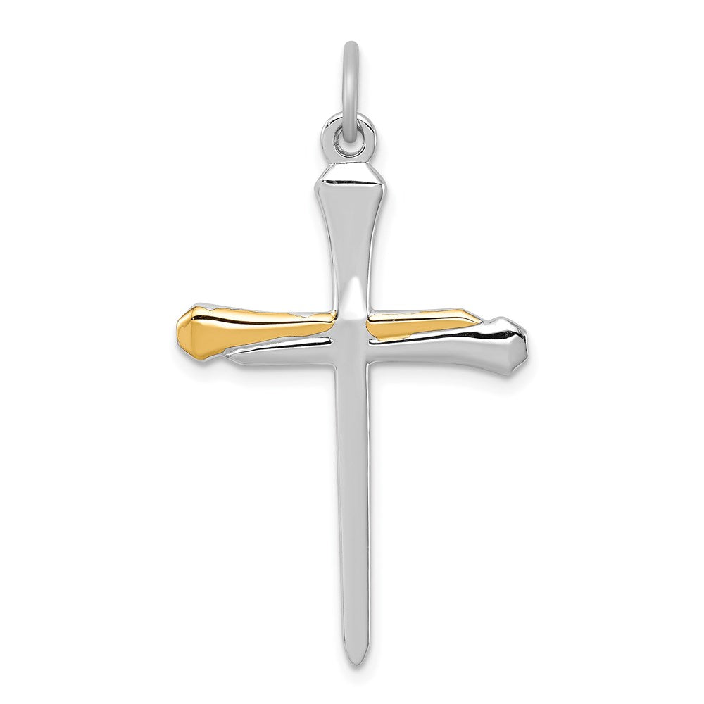 Sterling Silver Vermeil Nail Cross Pendant