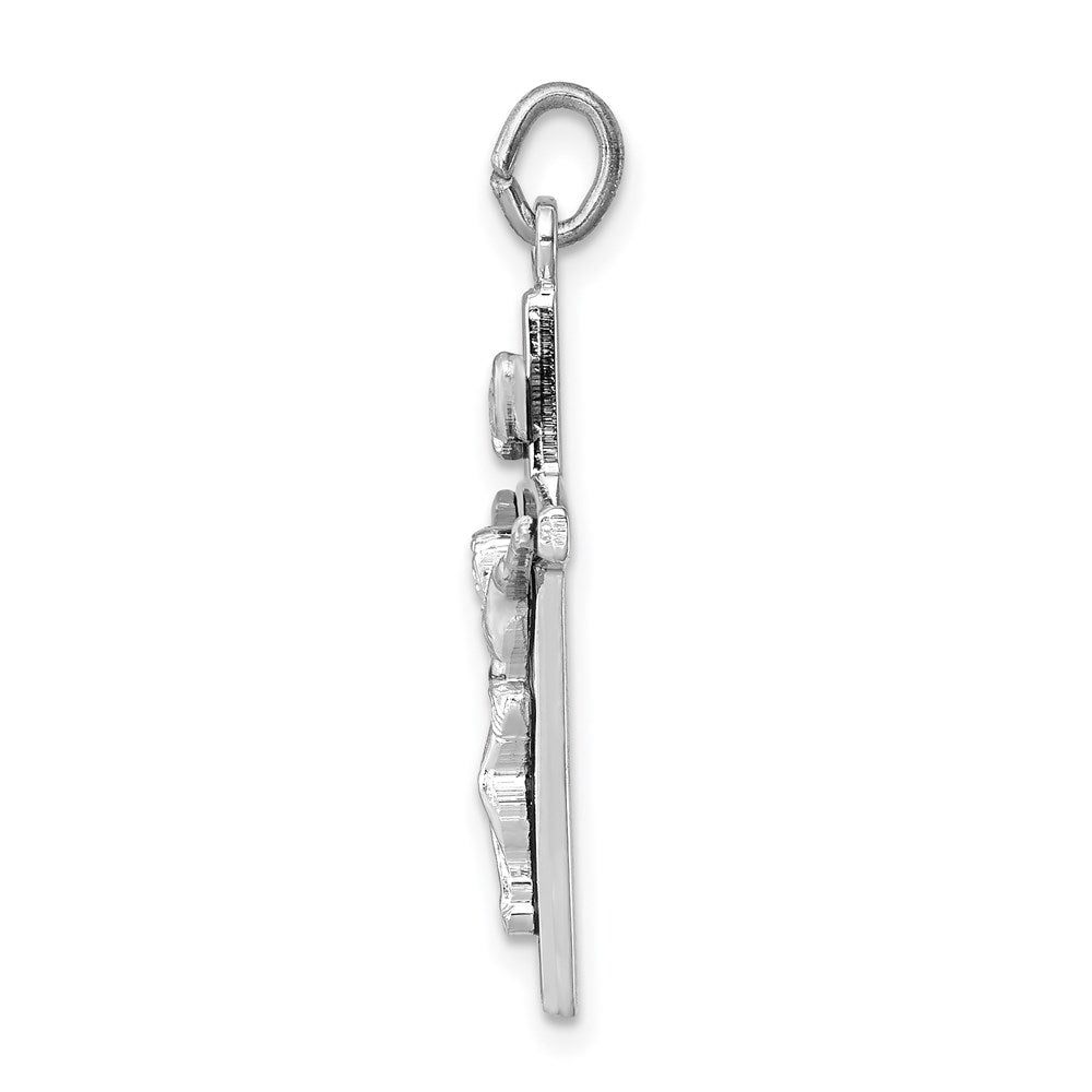 Sterling Silver Enameled Crucifix Charm, view 2 of 4