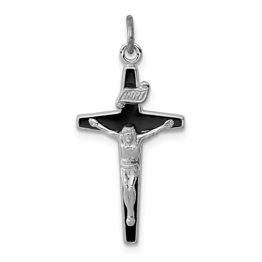 Sterling Silver Enameled Crucifix Charm