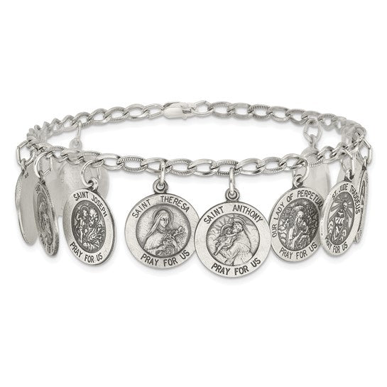 Sterling Silver 12 Saints Bracelet