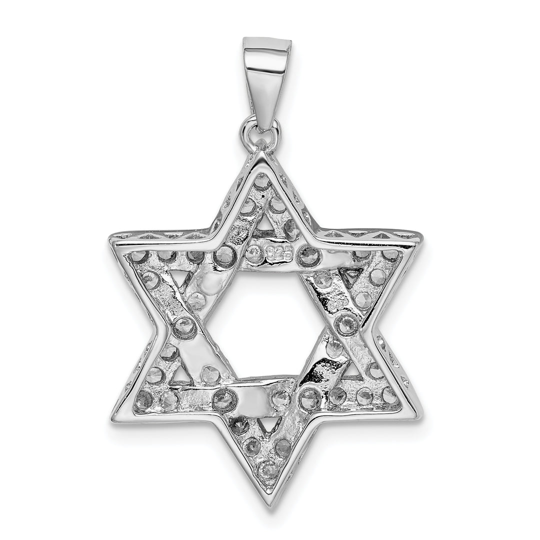 Sterling Silver CZ Star of David Pendant