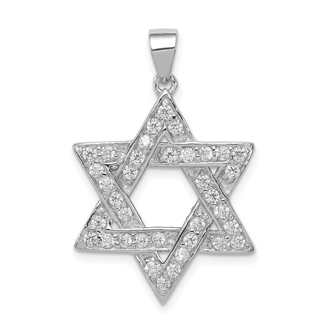 Sterling Silver CZ Star of David Pendant