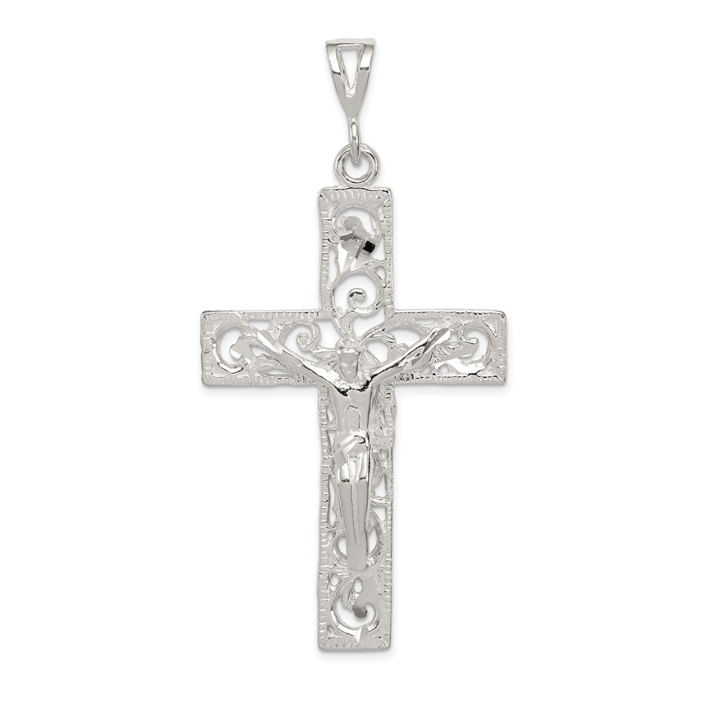 Sterling Silver Crucifix Pendant 65x33mm
