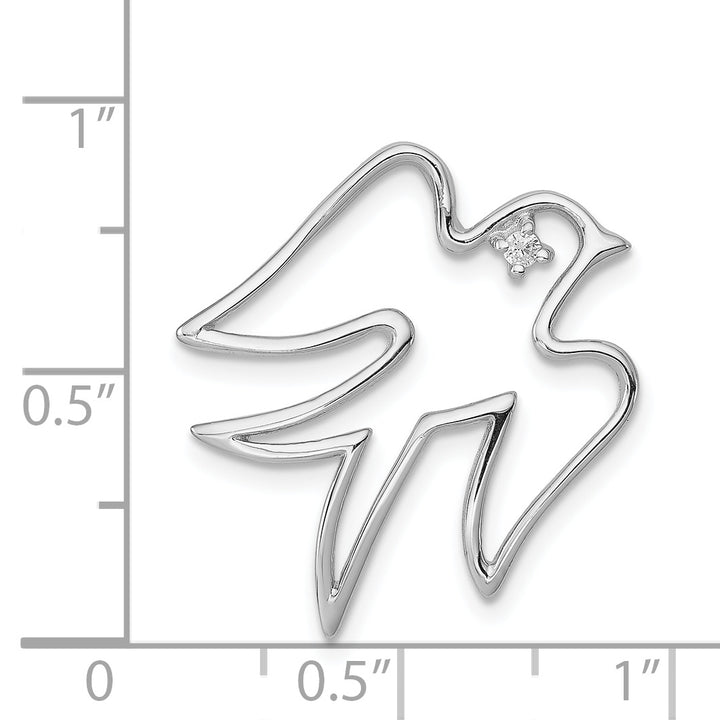 Sterling Silver CZ Dove Pendant