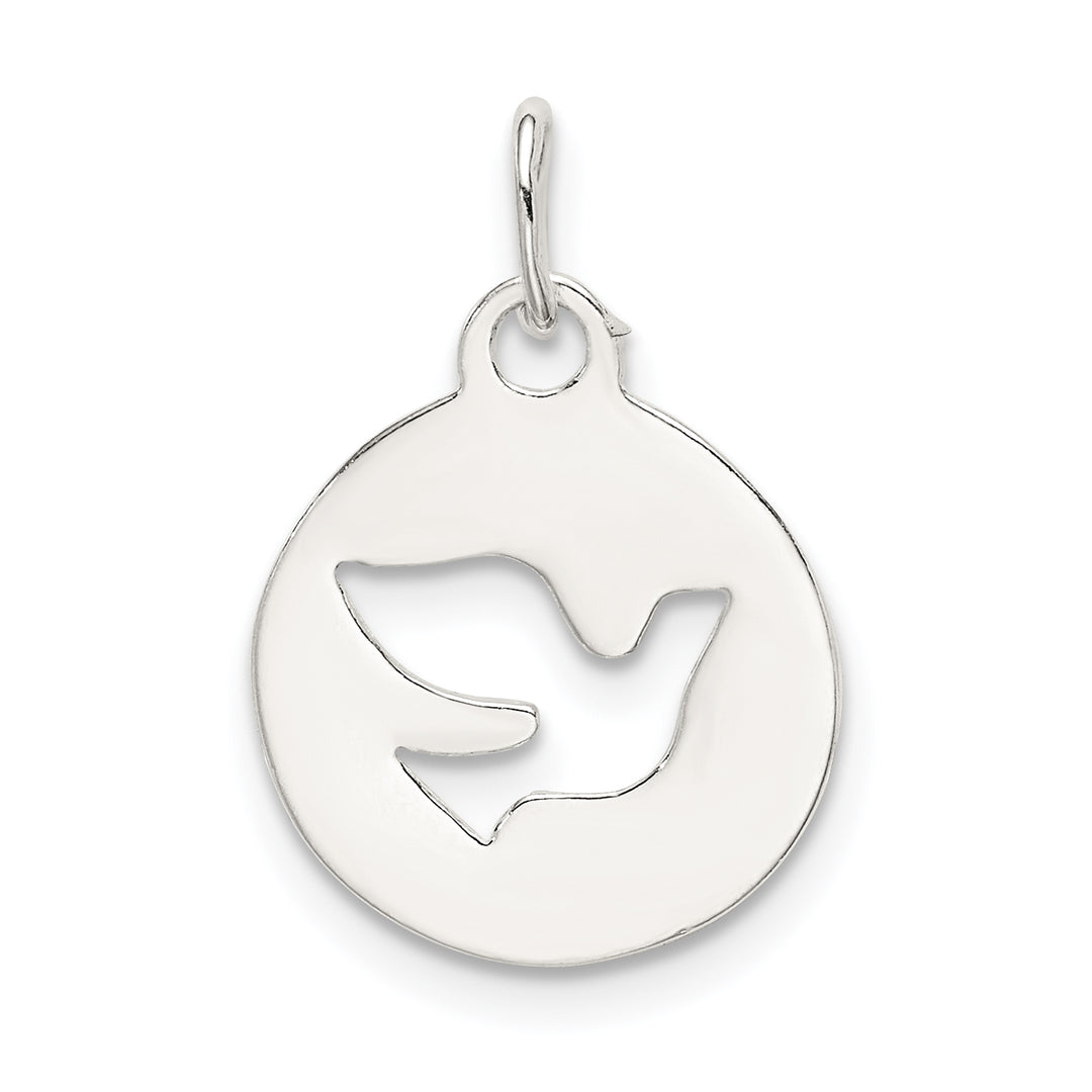 Sterling Silver Circle with Dove Charm