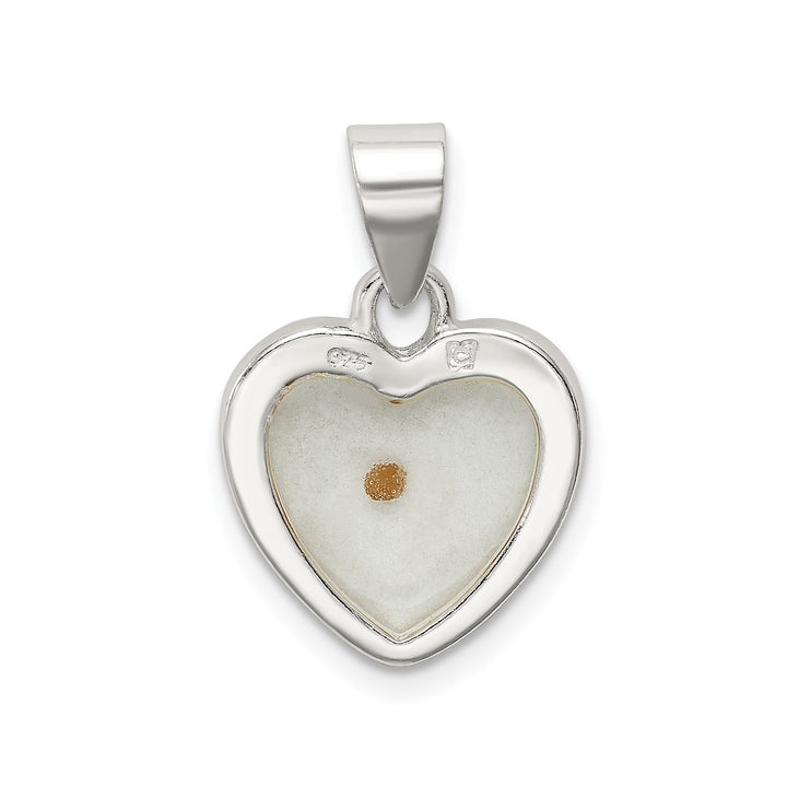 Sterling Silver Enameled Mustard Seed Heart Pendant