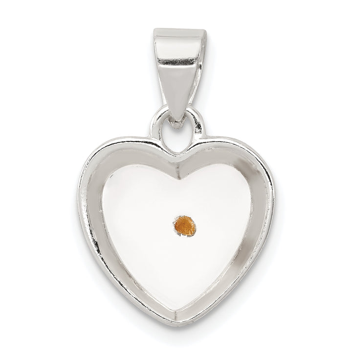 Sterling Silver Enameled Mustard Seed Heart Pendant
