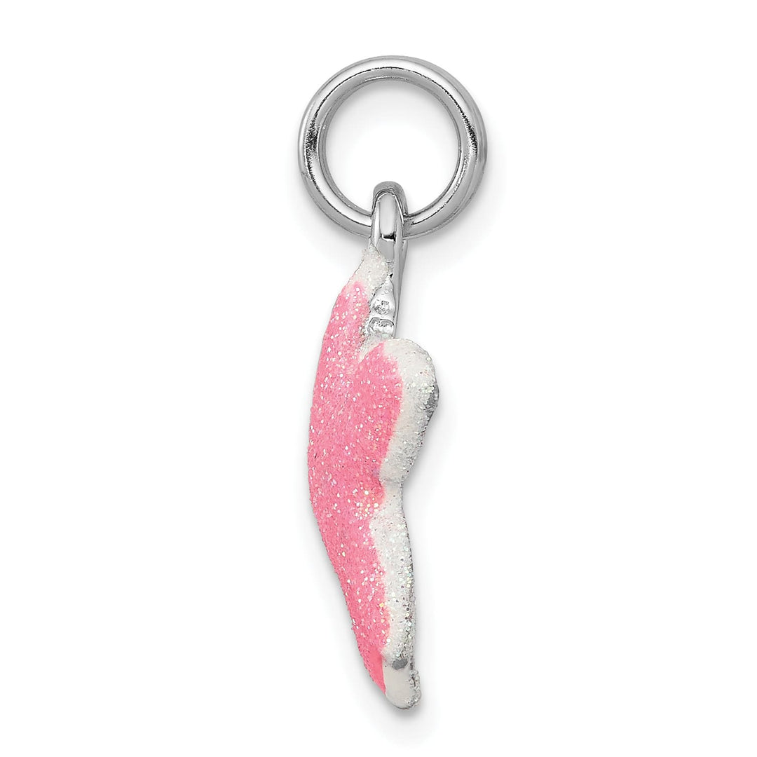 Sterling Silver Enameled Sparkle Starfish Charm