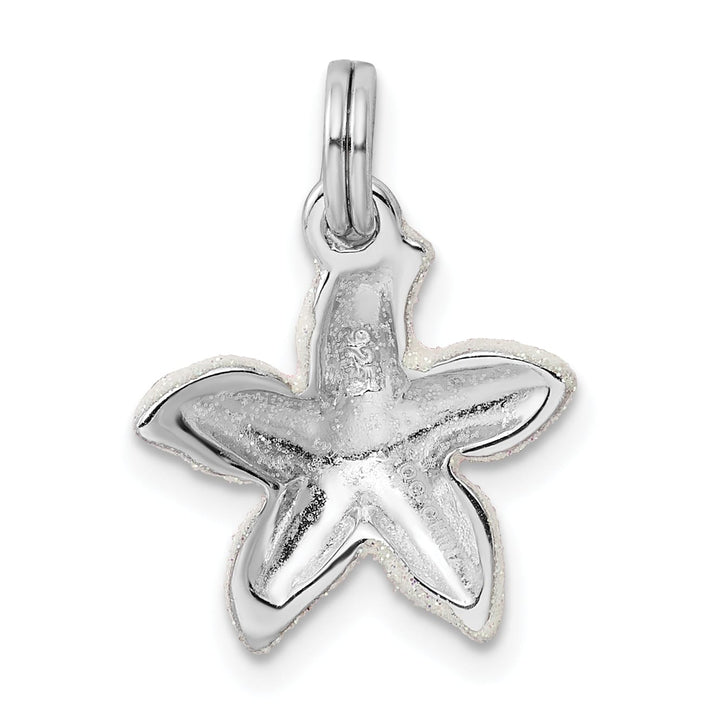 Sterling Silver Enameled Sparkle Starfish Charm