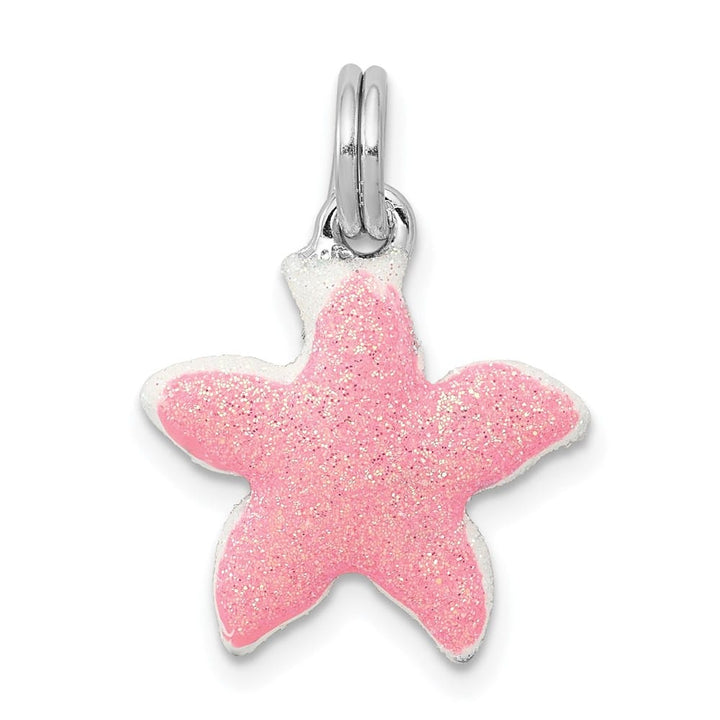 Sterling Silver Enameled Sparkle Starfish Charm