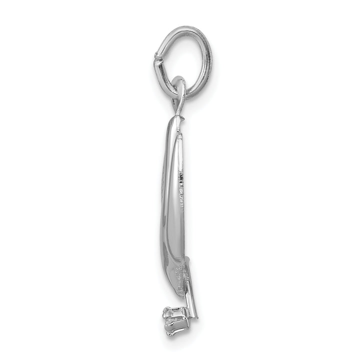 Sterling Silver Polished Dove with CZ Pendant