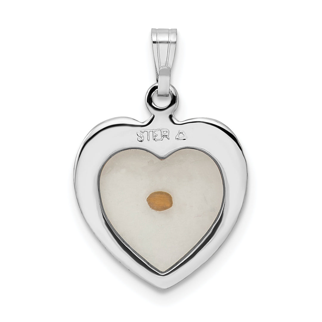Sterling Silver Large Heart with Mustard Seed Pendant