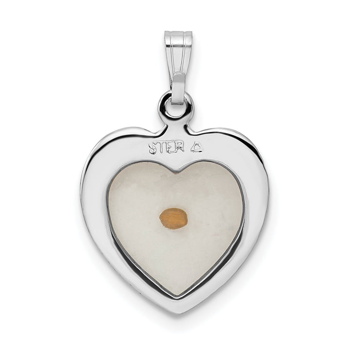 Sterling Silver Large Heart with Mustard Seed Pendant
