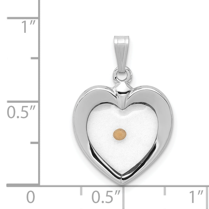 Sterling Silver Large Heart with Mustard Seed Pendant