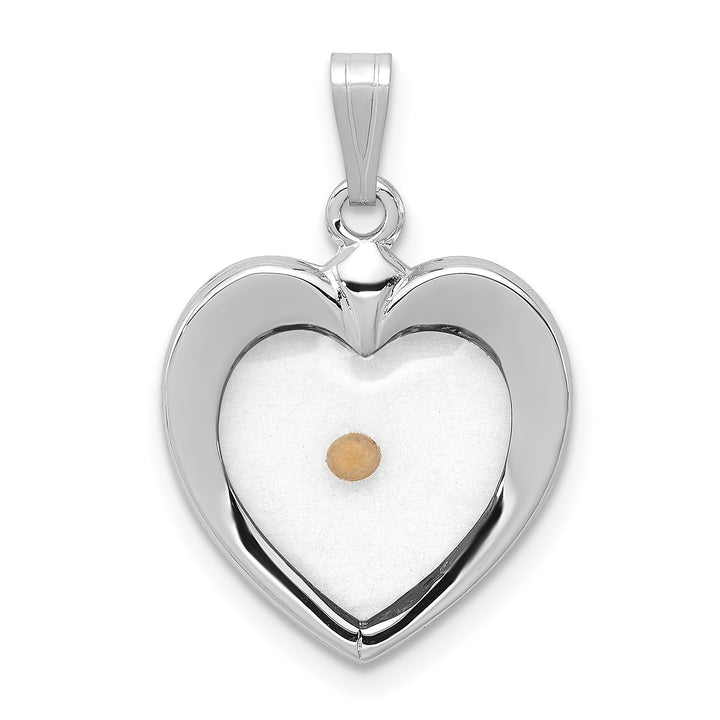 Sterling Silver Large Heart with Mustard Seed Pendant