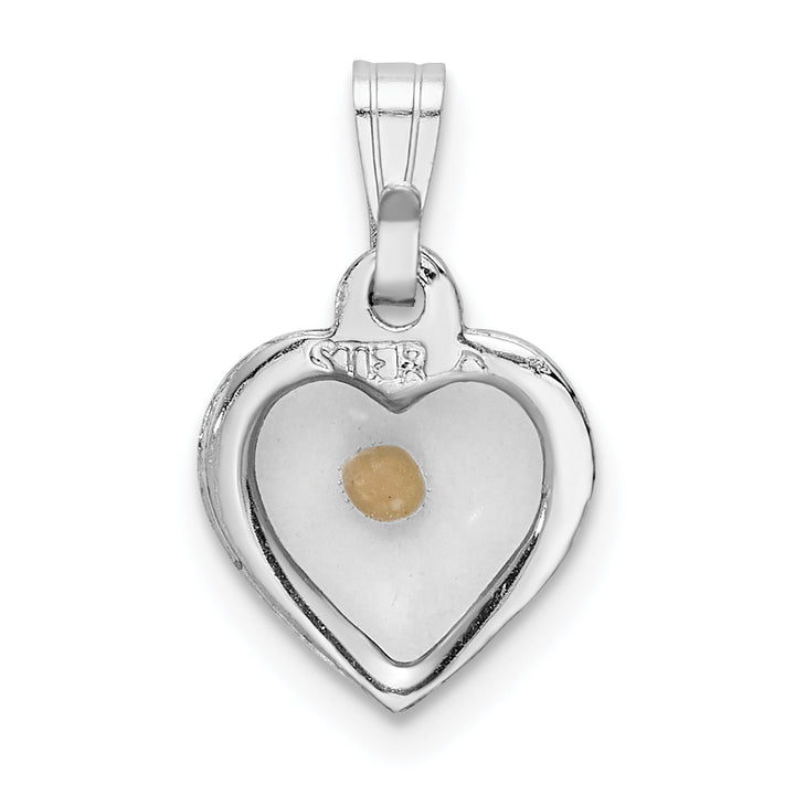 Sterling Silver Small Heart with Mustard Seed Pendant