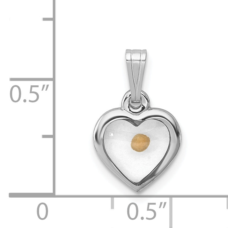 Sterling Silver Small Heart with Mustard Seed Pendant