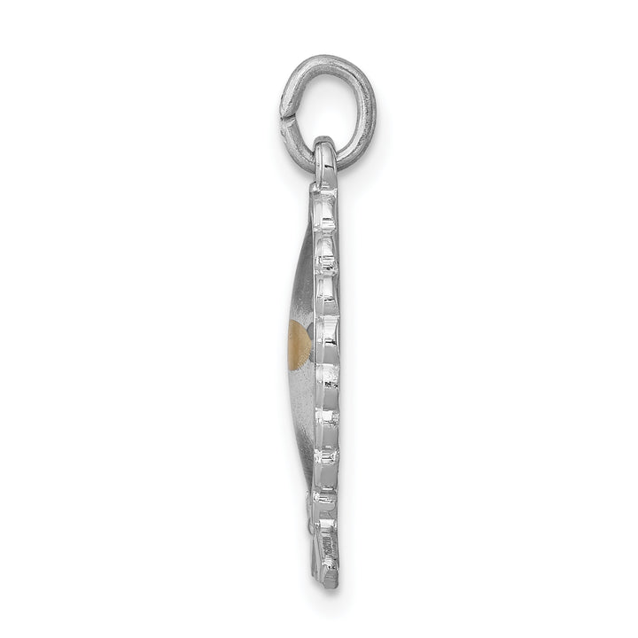Sterling Silver Epoxy Ichthus with Mustard Seed Pendant