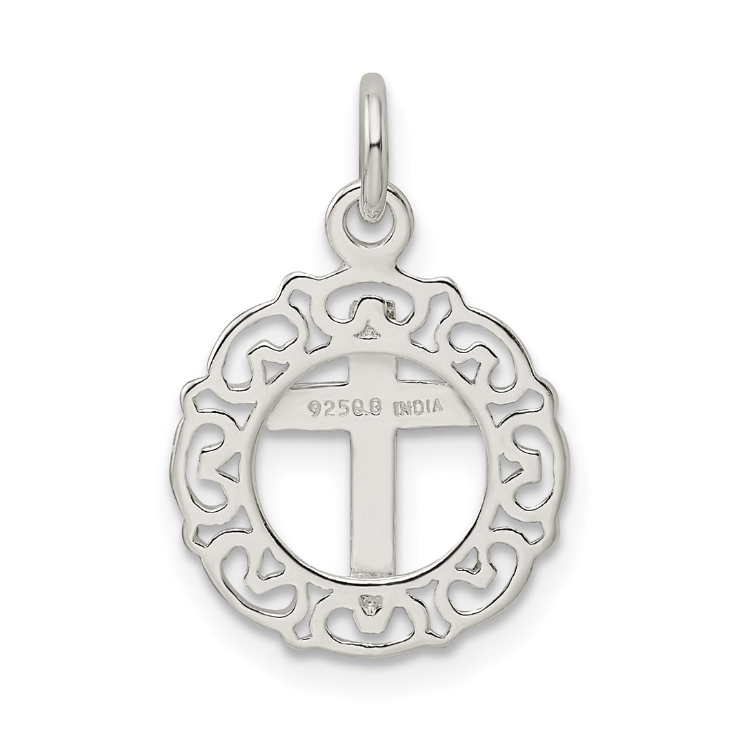 Sterling Silver Circle and Cross Pendant