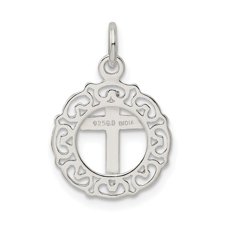 Sterling Silver Circle and Cross Pendant