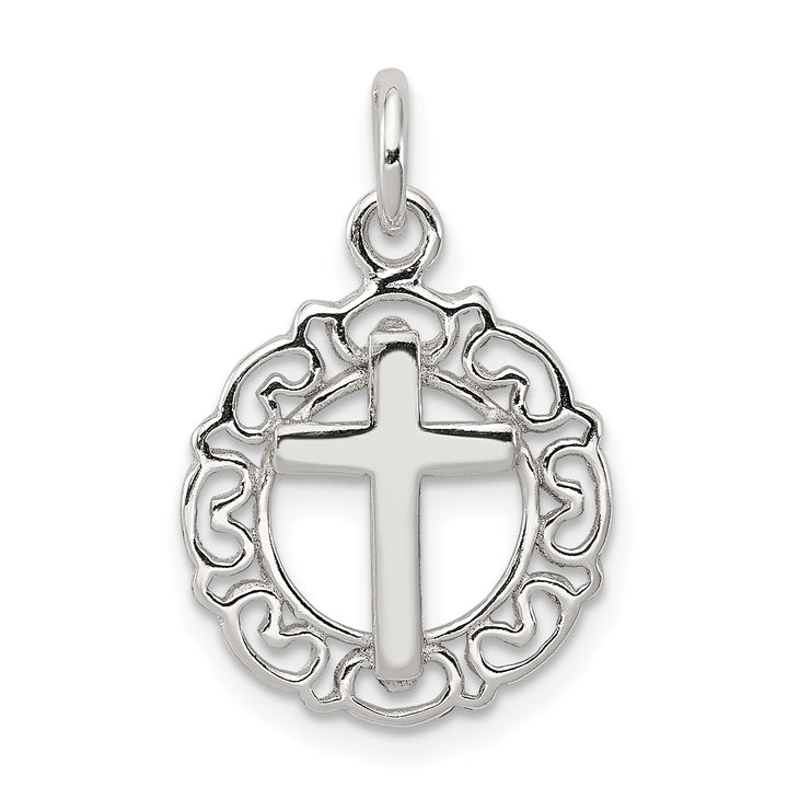 Sterling Silver Circle and Cross Pendant