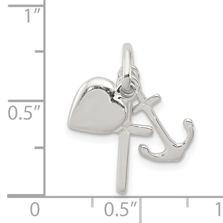 Sterling Silver Anchor and Heart Pendant
