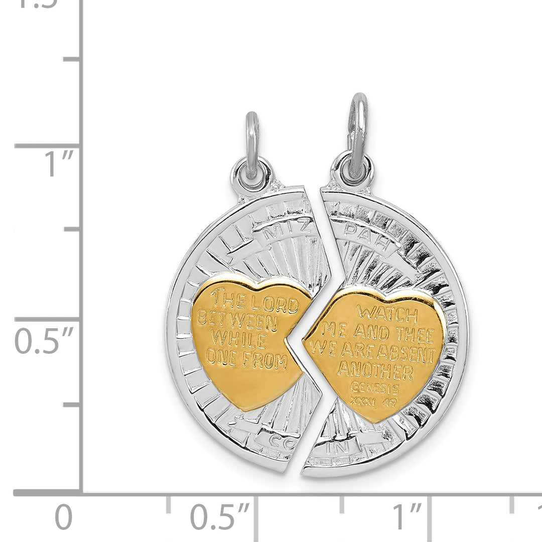 Sterling Silver and Polished Mizpah 2-piece Penda