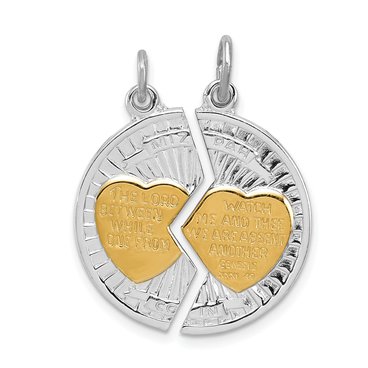 Sterling Silver and Polished Mizpah 2-piece Penda