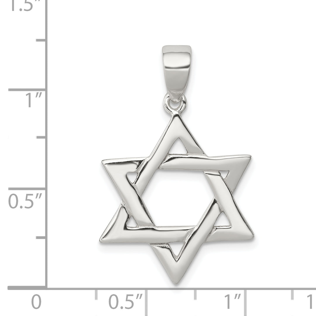 Sterling Silver Polished Star of David Pendant