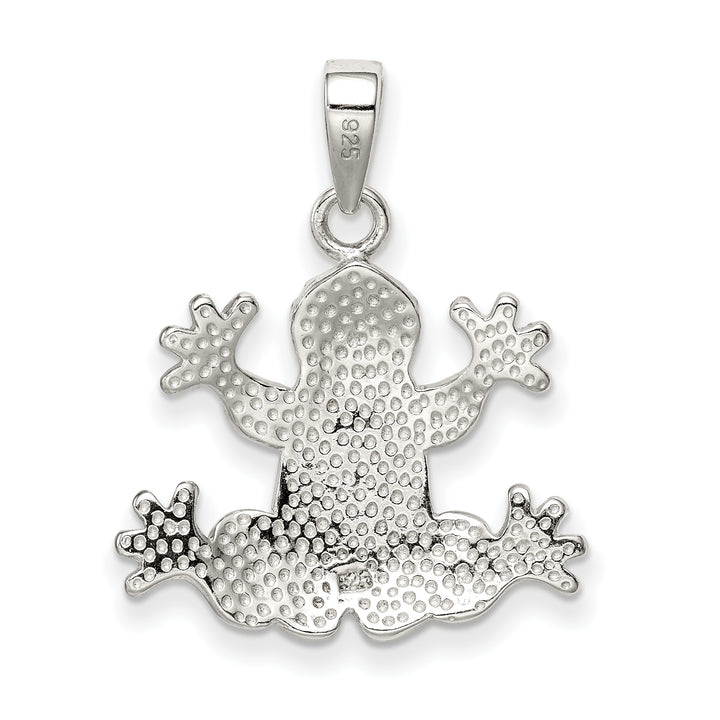 Sterling Silver Blue Inlay Created Opal Frog Pendant
