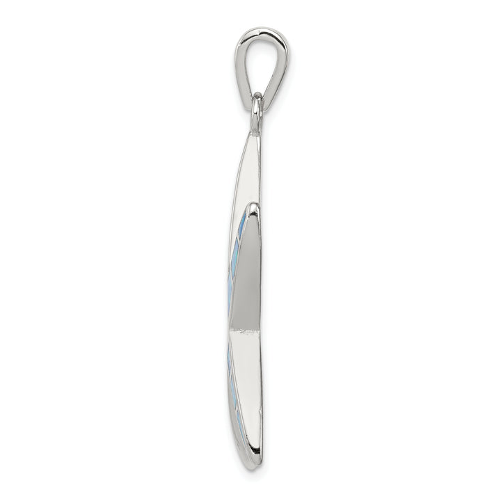 Sterling Silver Blue Inlay Created Opal Starfish Pendant